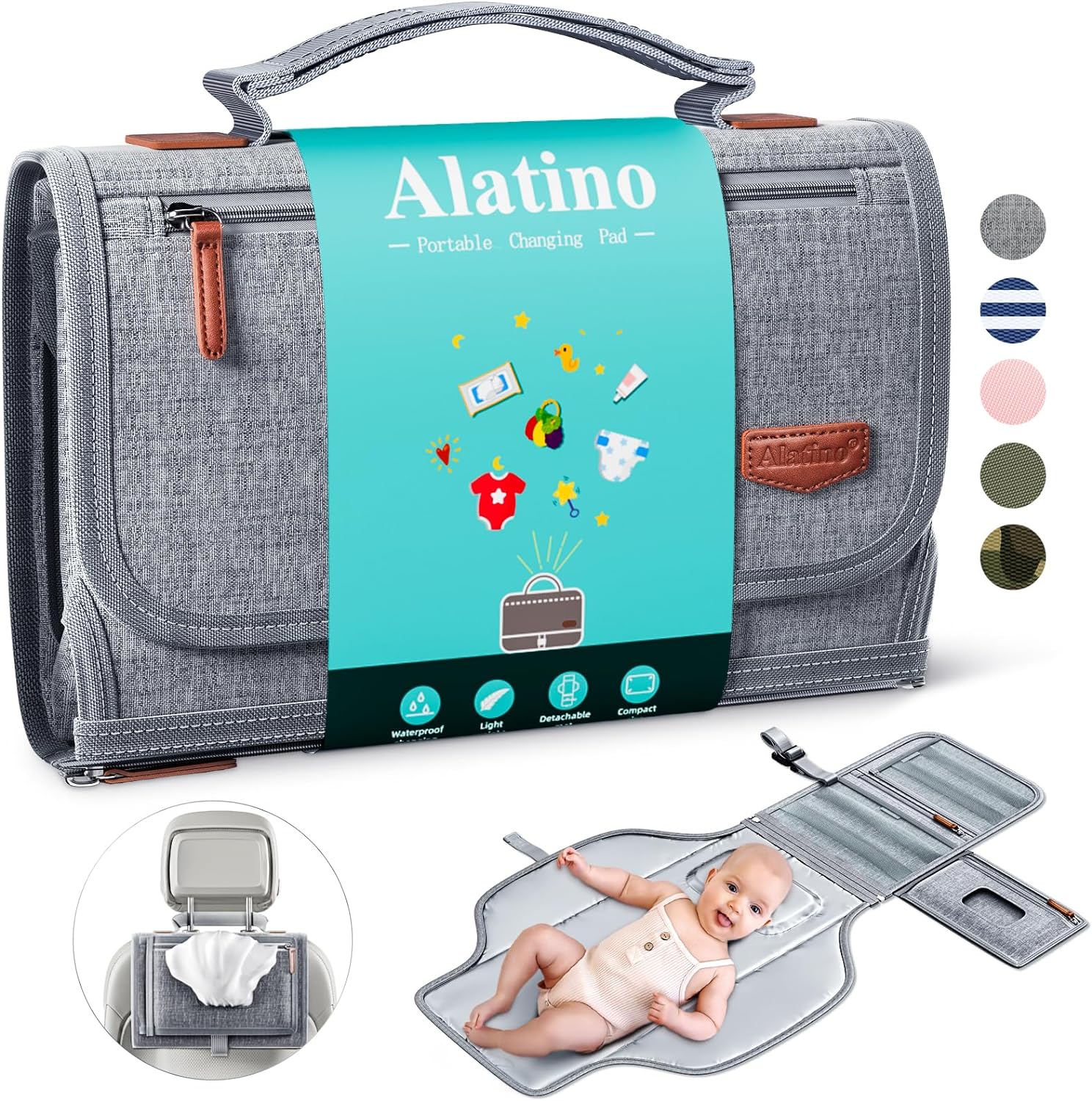 Detachable portable changing pad