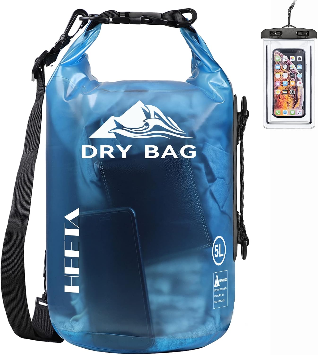 HEETA 20L transparent blue dry bag